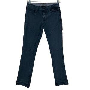 Rogue State Mens Moto Zip Pockets Slim Straight Jeans Dark Gray Denim Size 32X31